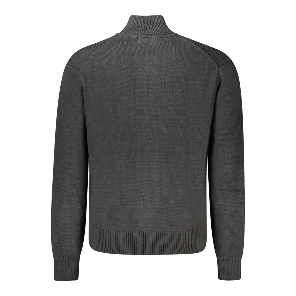 Guess Jeans Black Cotton Men Cardigan