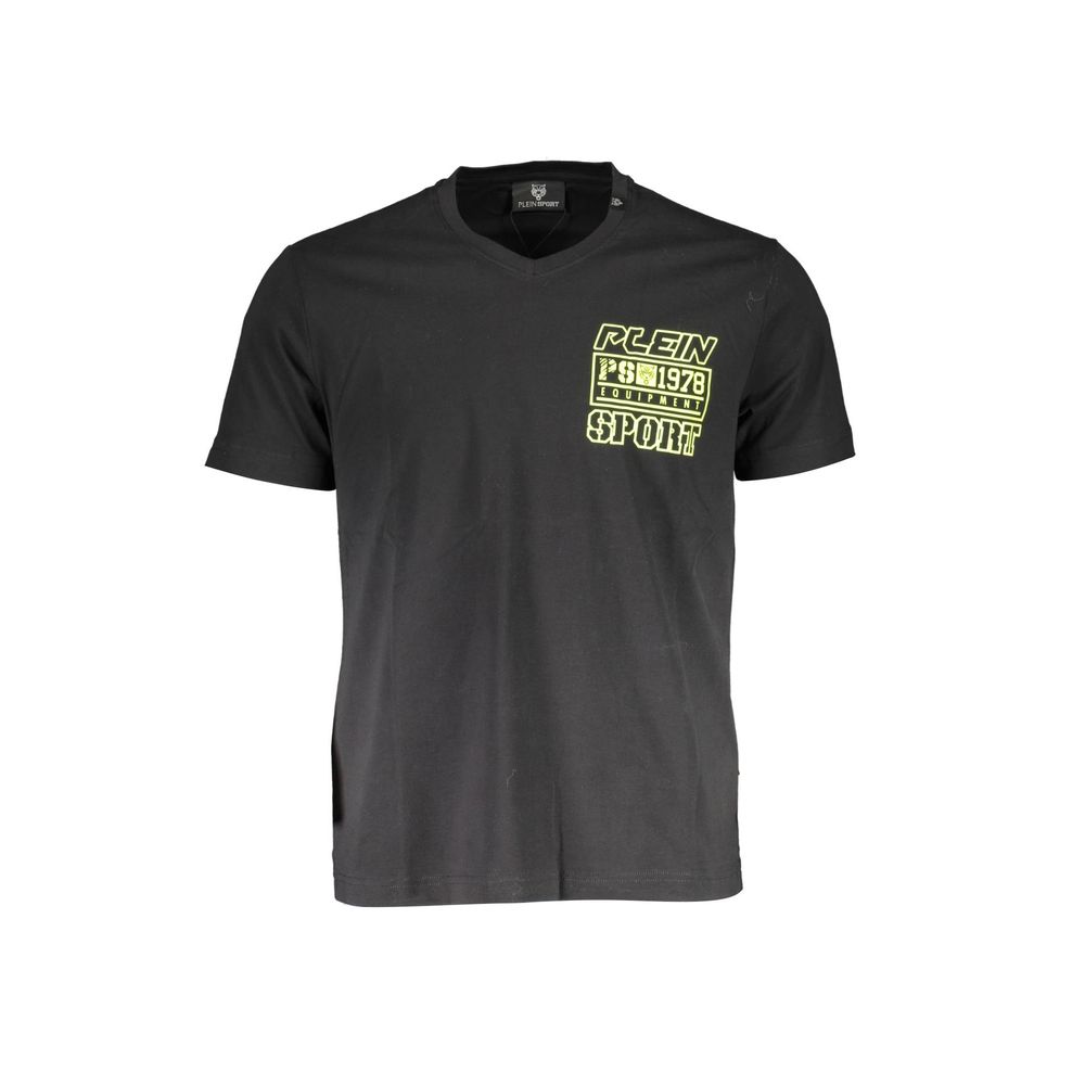 Plein Sport Black Cotton Men T-Shirt - Luxe Nova