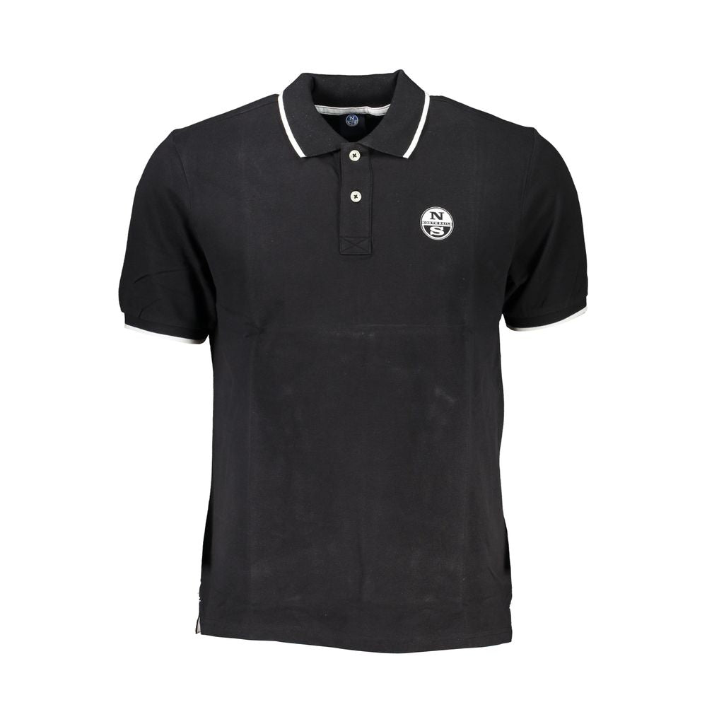 North Sails Black Cotton Men Polo Shirt - Luxe Nova