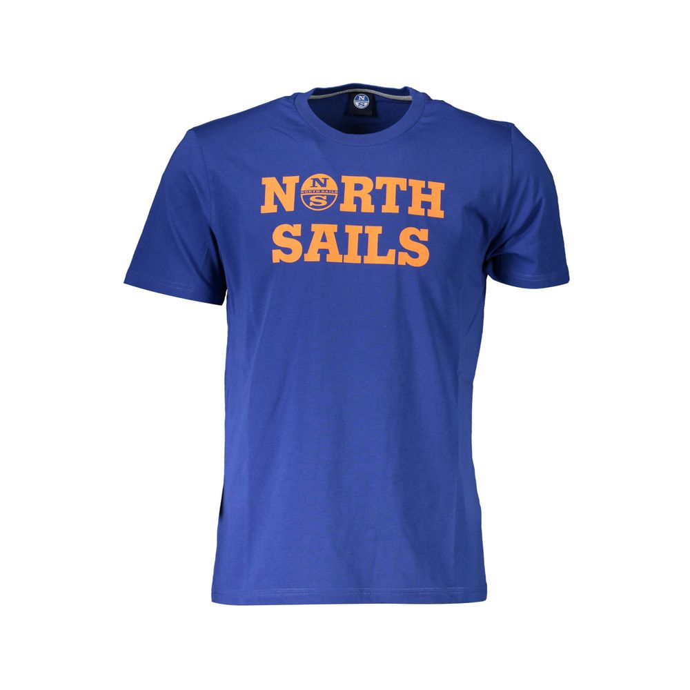 North Sails Blue Cotton Men T-Shirt - Luxe Nova