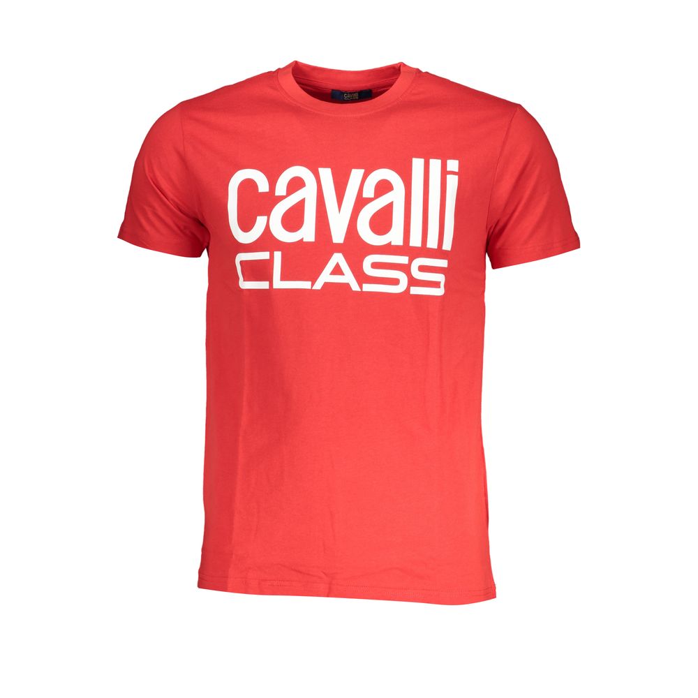 Cavalli Class Rosso Cotton Men T-Shirt - Luxe Nova