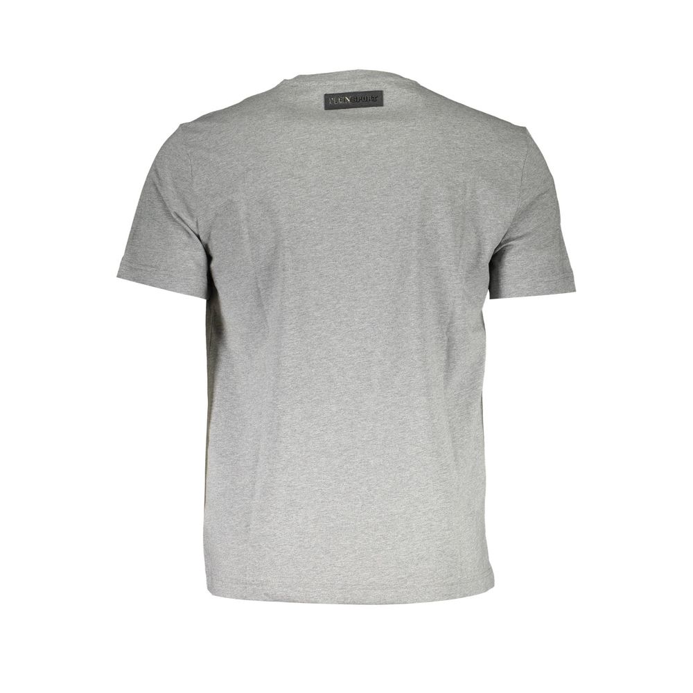 Plein Sport Grey Cotton Men T-Shirt - Luxe Nova