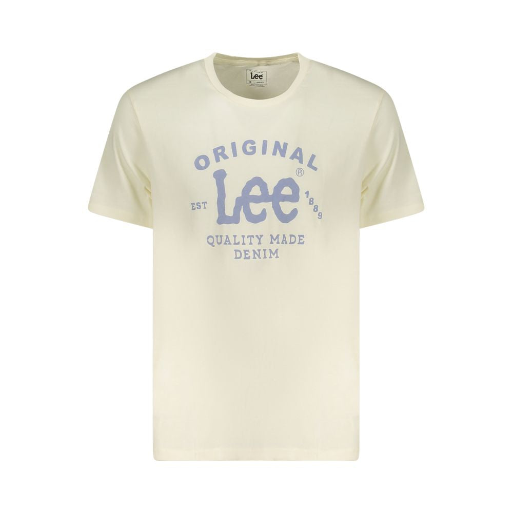 Lee Beige Cotton Men T-Shirt - Luxe Nova