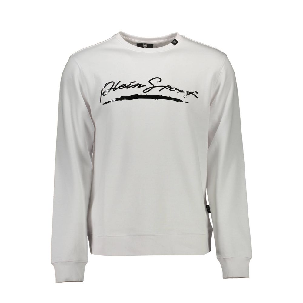 Plein Sport Bianco Cotton Mens Sweatshirt - Luxe Nova