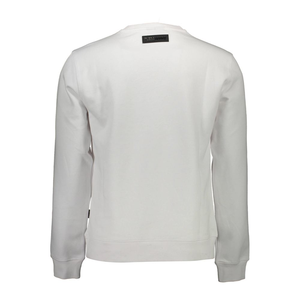 Plein Sport Bianco Cotton Mens Sweatshirt - Luxe Nova