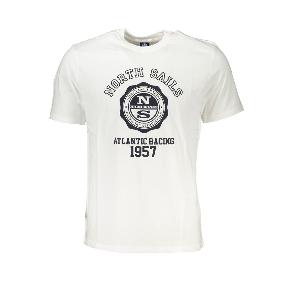 North Sails Bianco Cotton Men T-Shirt - Luxe Nova