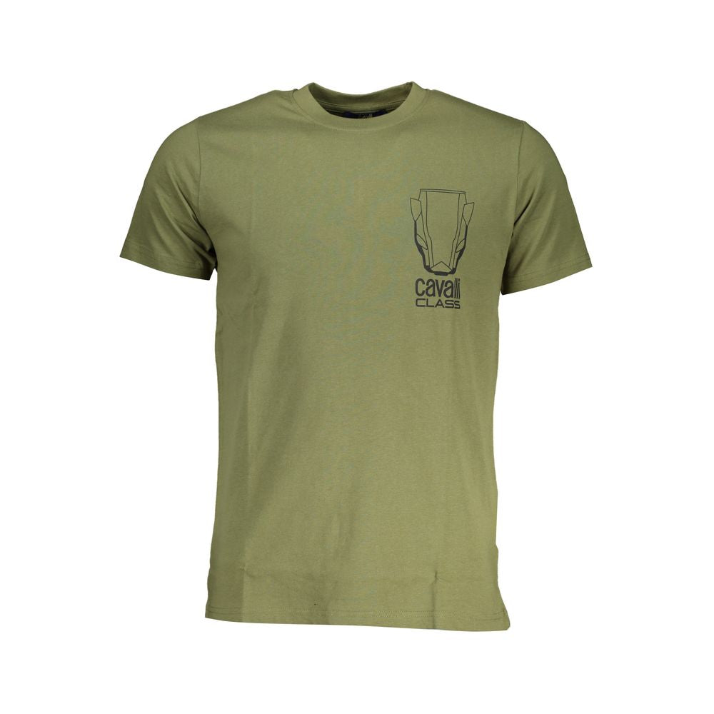 Cavalli Class Verde Cotton Men T-Shirt - Luxe Nova
