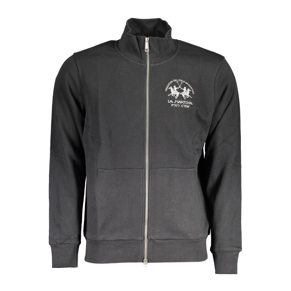 La Martina Black Cotton Men's Sweatshirt - Luxe Nova