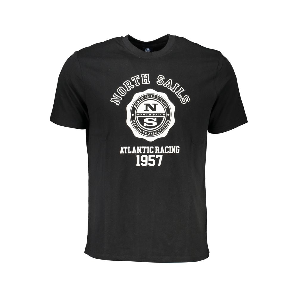 North Sails Black Cotton Men T-Shirt - Luxe Nova