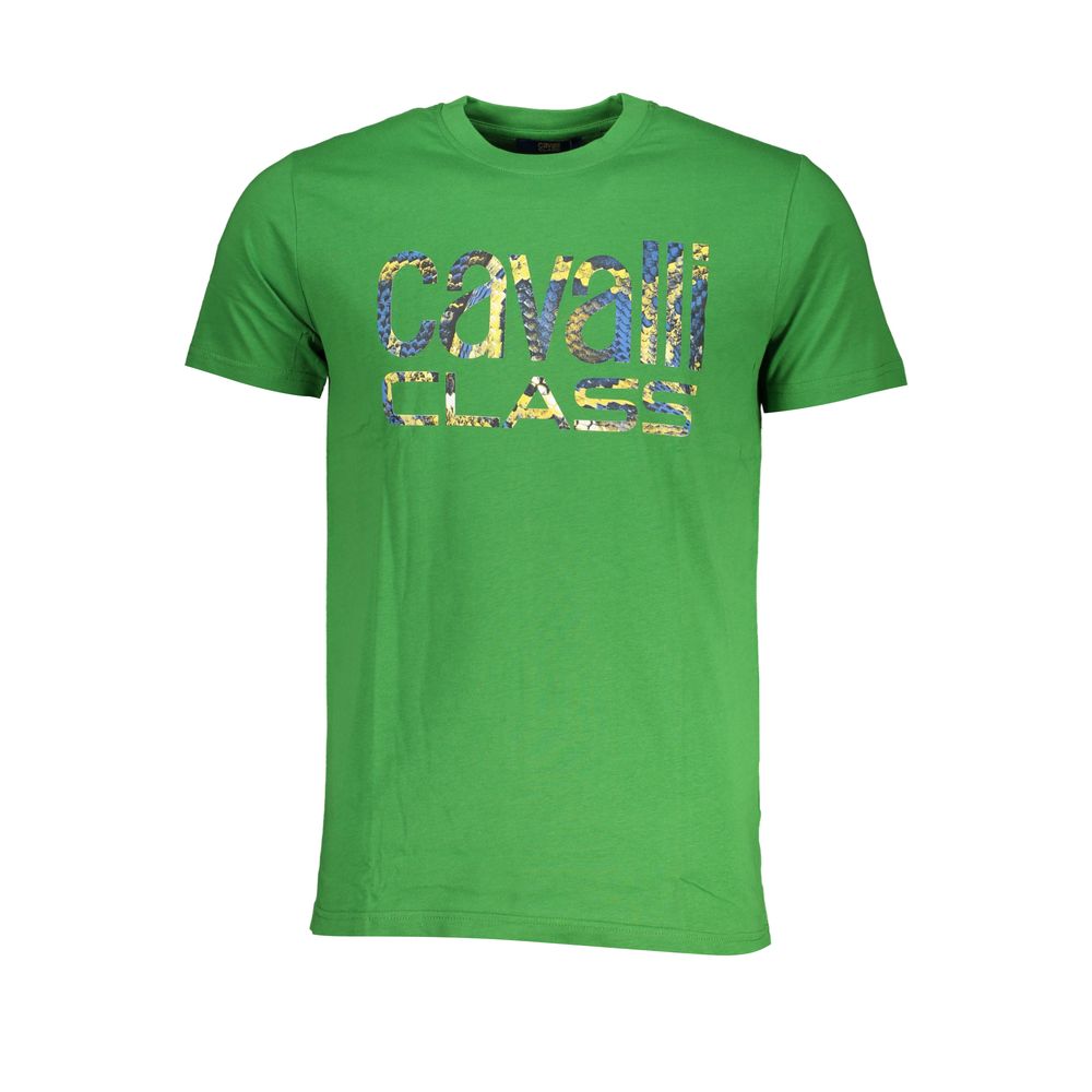 Cavalli Class Verde Cotton Men T-Shirt - Luxe Nova