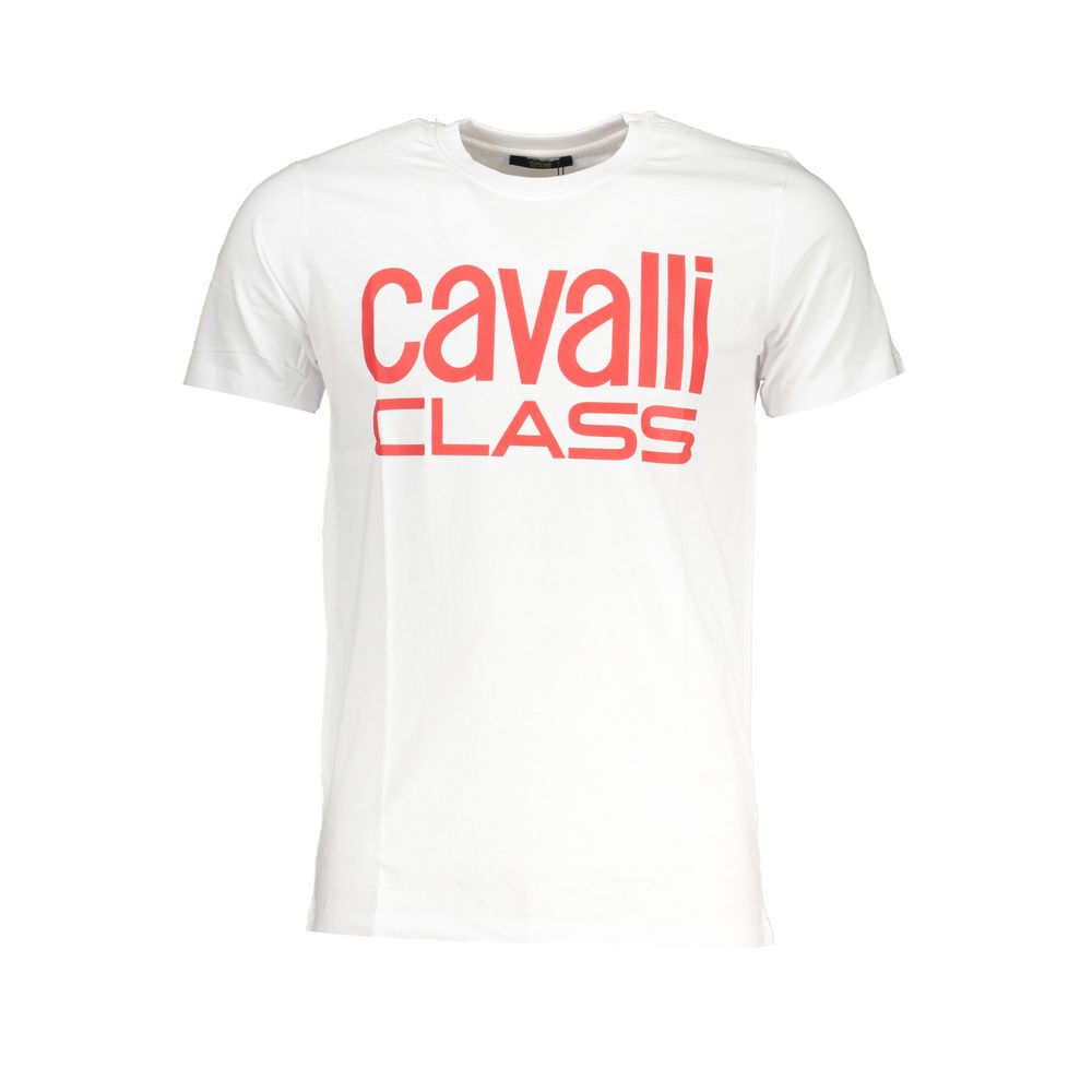 Cavalli Class Bianco Cotton Uomo T-Shirt - Luxe Nova