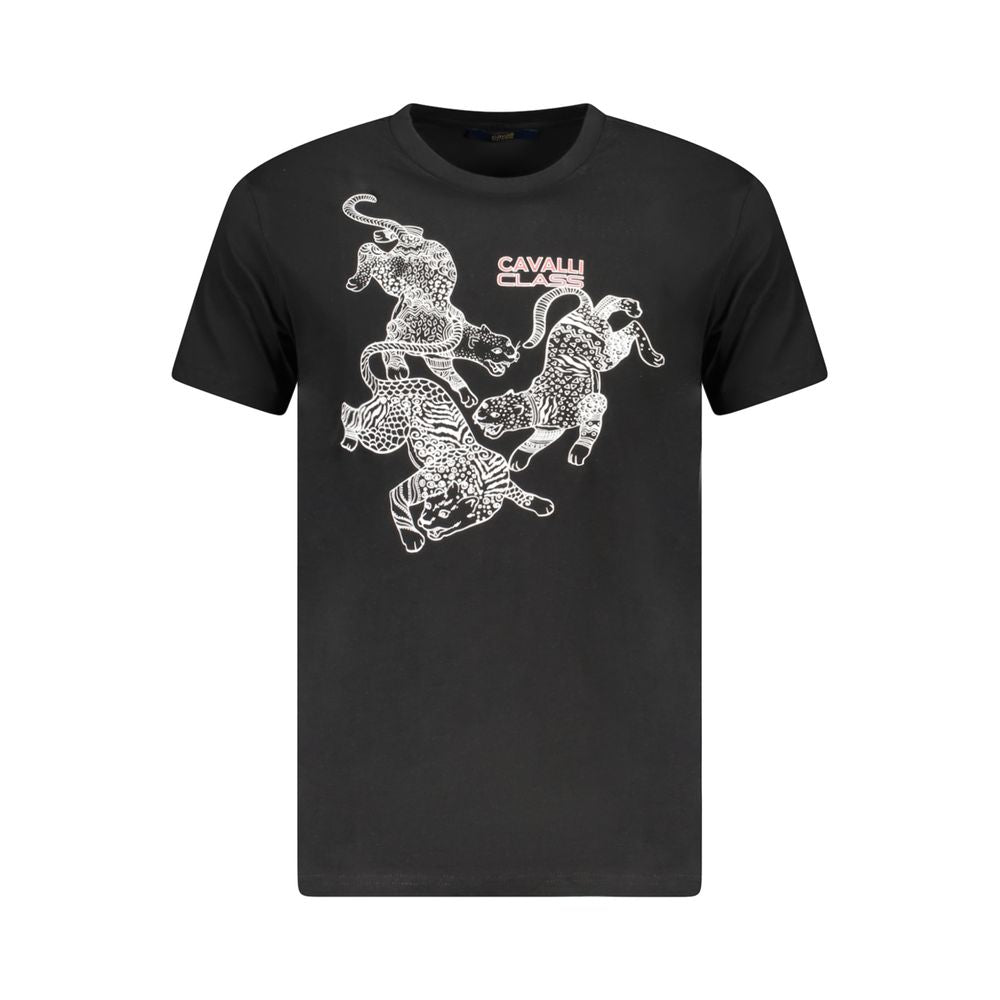 Cavalli Class Black Cotton Men's T-Shirt - Luxe Nova