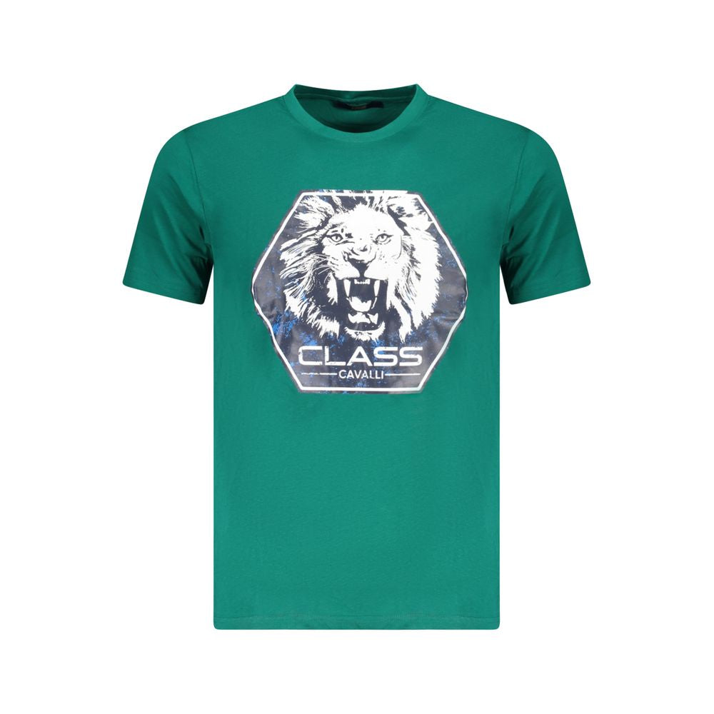 Cavalli Class Verde Cotton Men T-Shirt - Luxe Nova