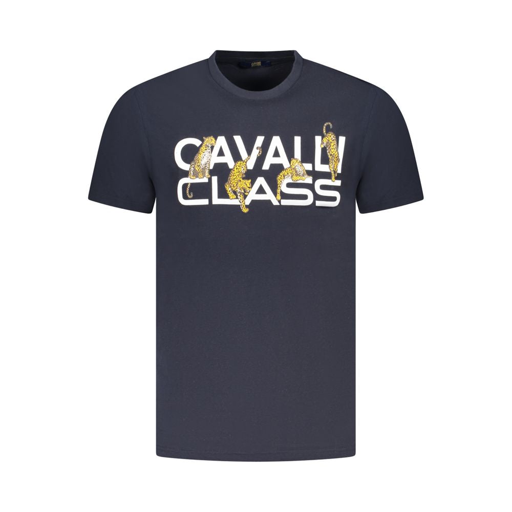 Cavalli Class Blue Cotton Men T-Shirt - Luxe Nova