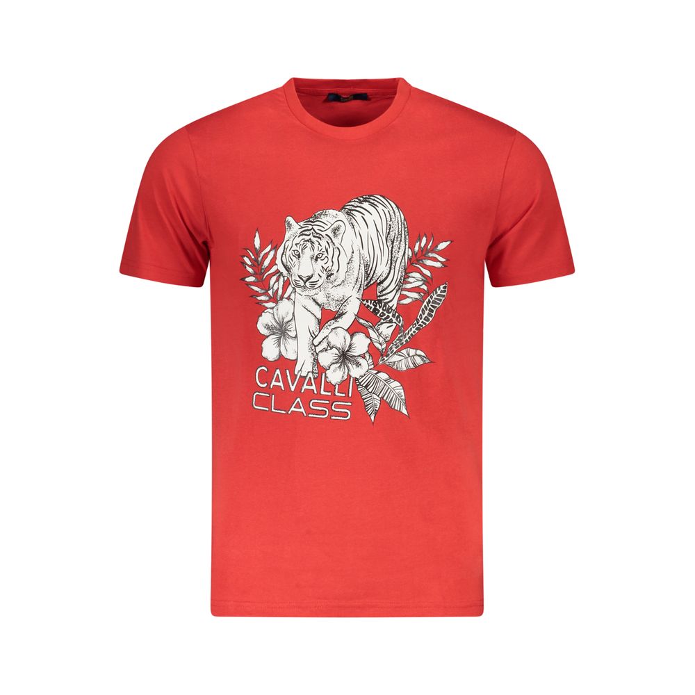 Cavalli Class Red Cotton Men T-Shirt - Luxe Nova