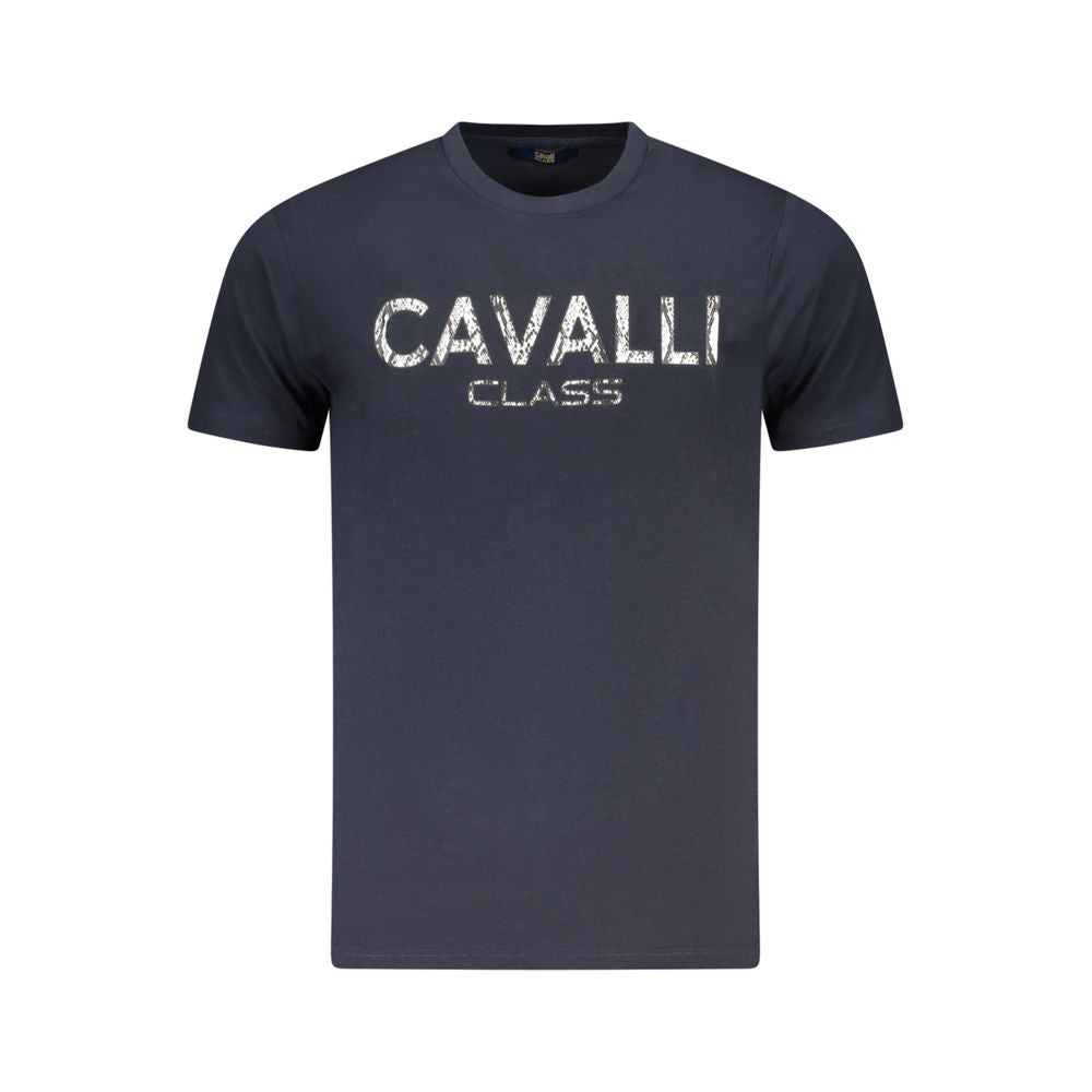 Cavalli Class Blu Cotton Men T-Shirt - Luxe Nova