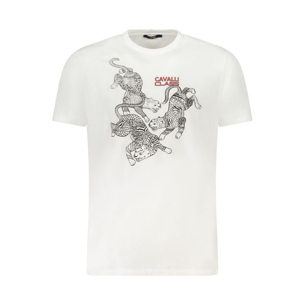 Cavalli Class White Cotton Men T-Shirt - Luxe Nova