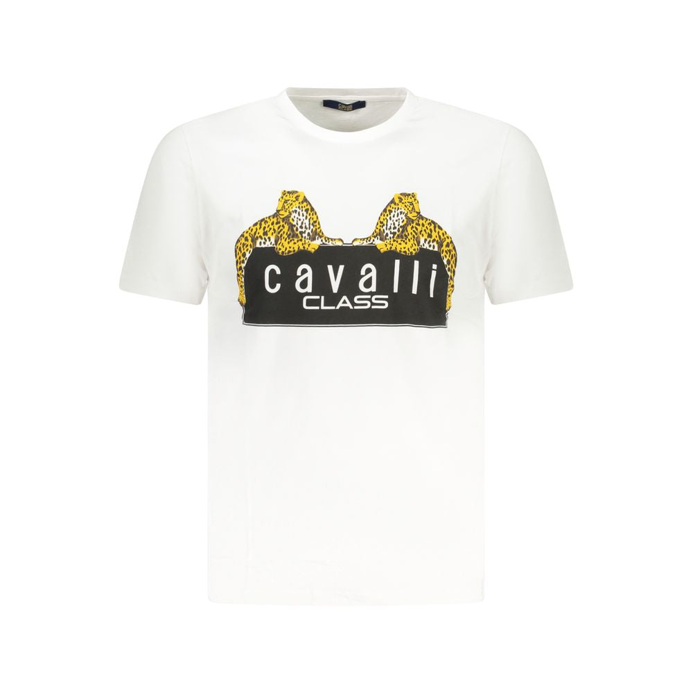 Cavalli Class White Cotton Men's T-Shirt - Luxe Nova
