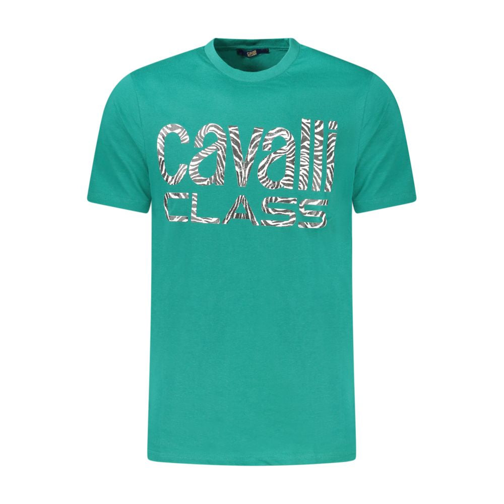Cavalli Class Verde Cotton Men T-Shirt - Luxe Nova