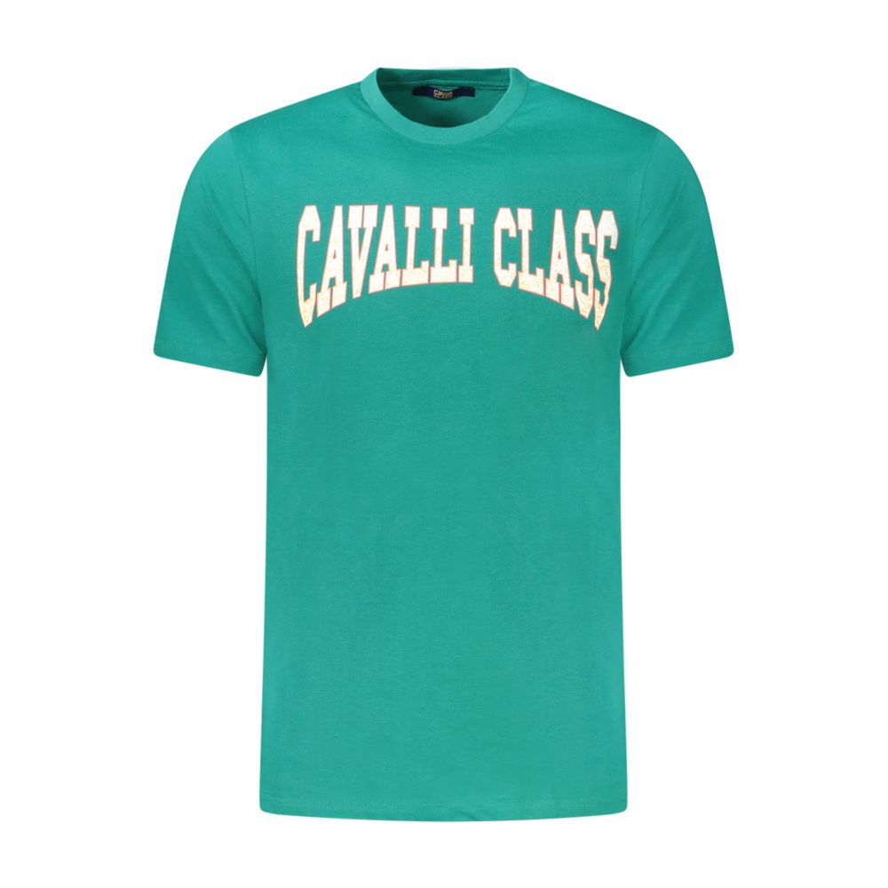 Cavalli Class Verde Cotton Men T-Shirt - Luxe Nova