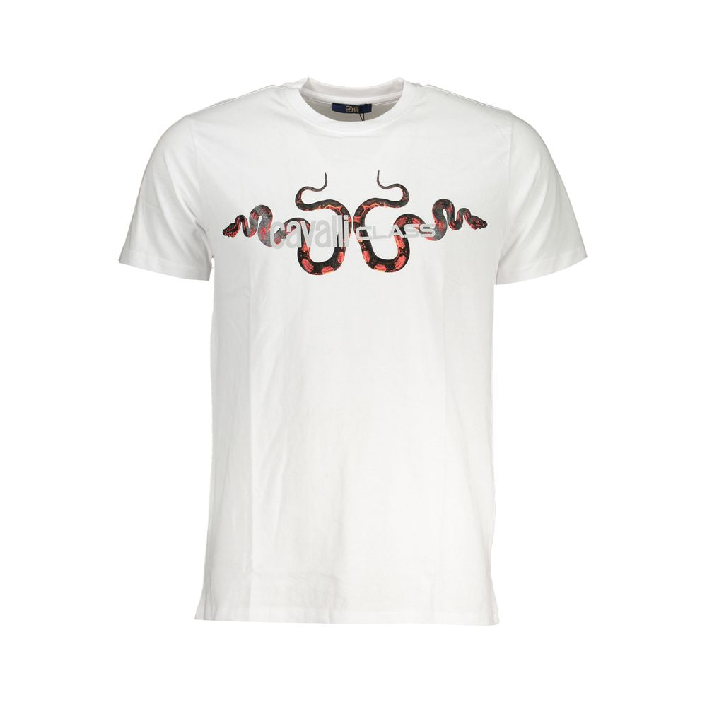 Cavalli Class White Cotton Men T-Shirt - Luxe Nova