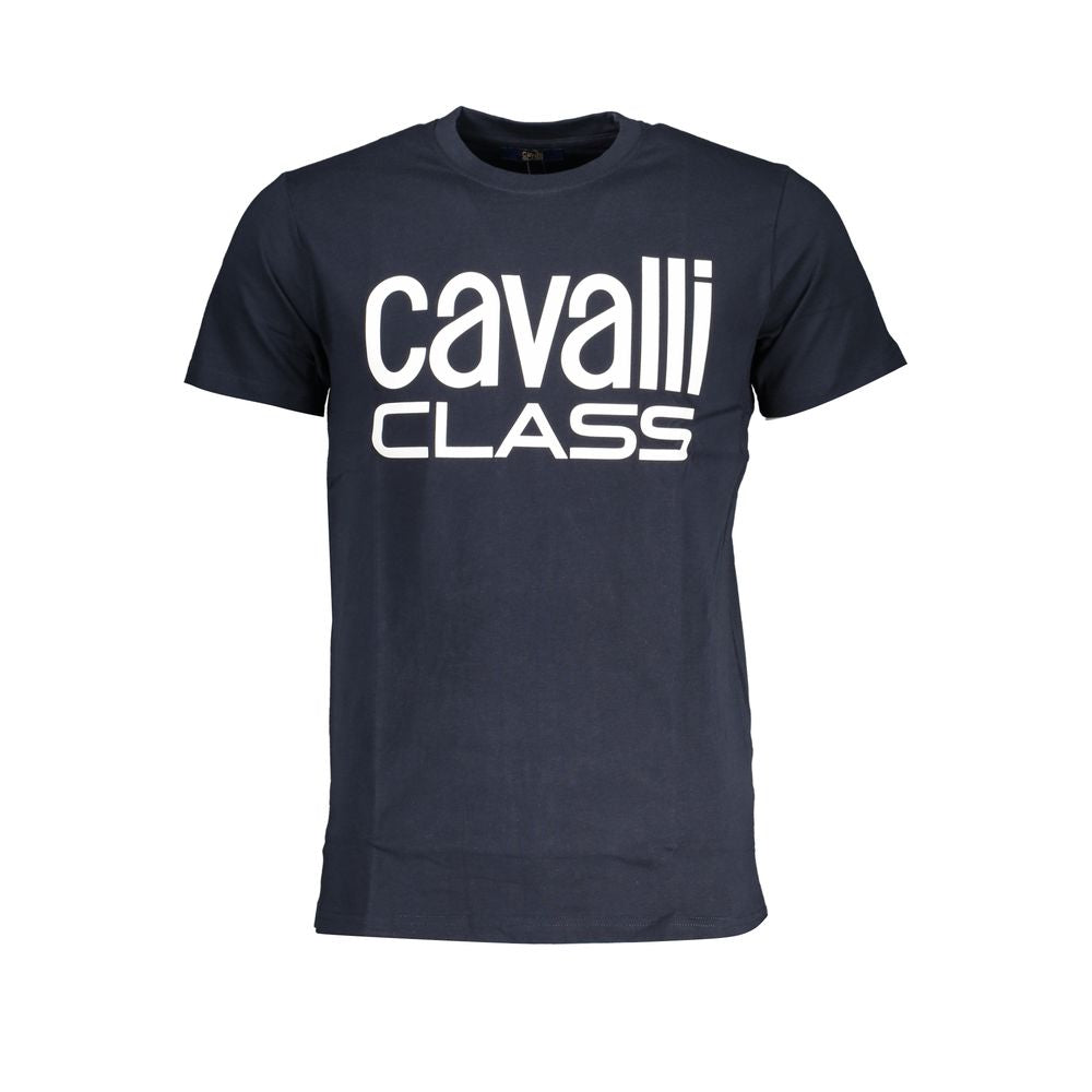 Cavalli Class Blu Cotton Men T-Shirt - Luxe Nova