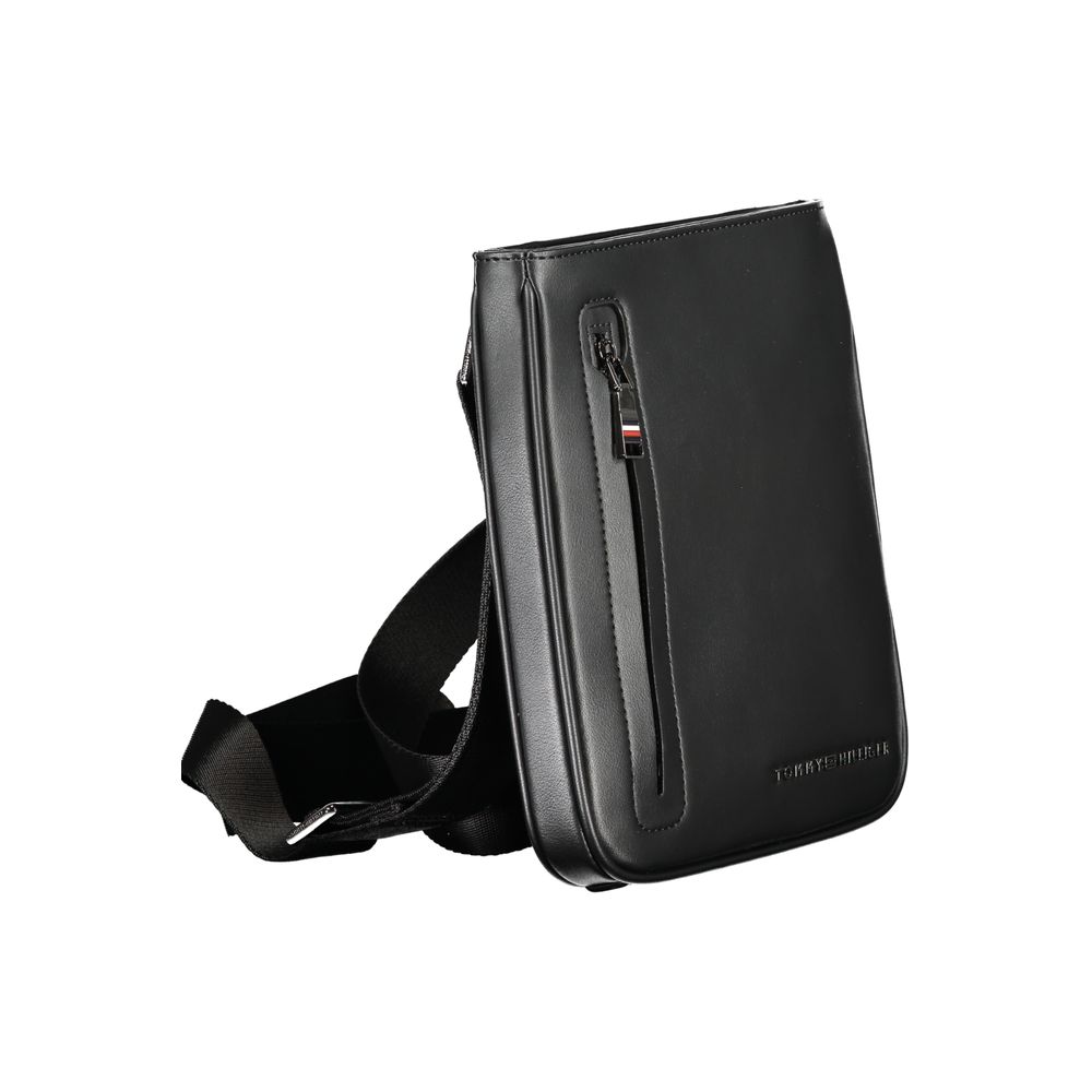 Tommy Hilfiger Black Polyurethane Men's Shoulder Bag - Luxe Nova