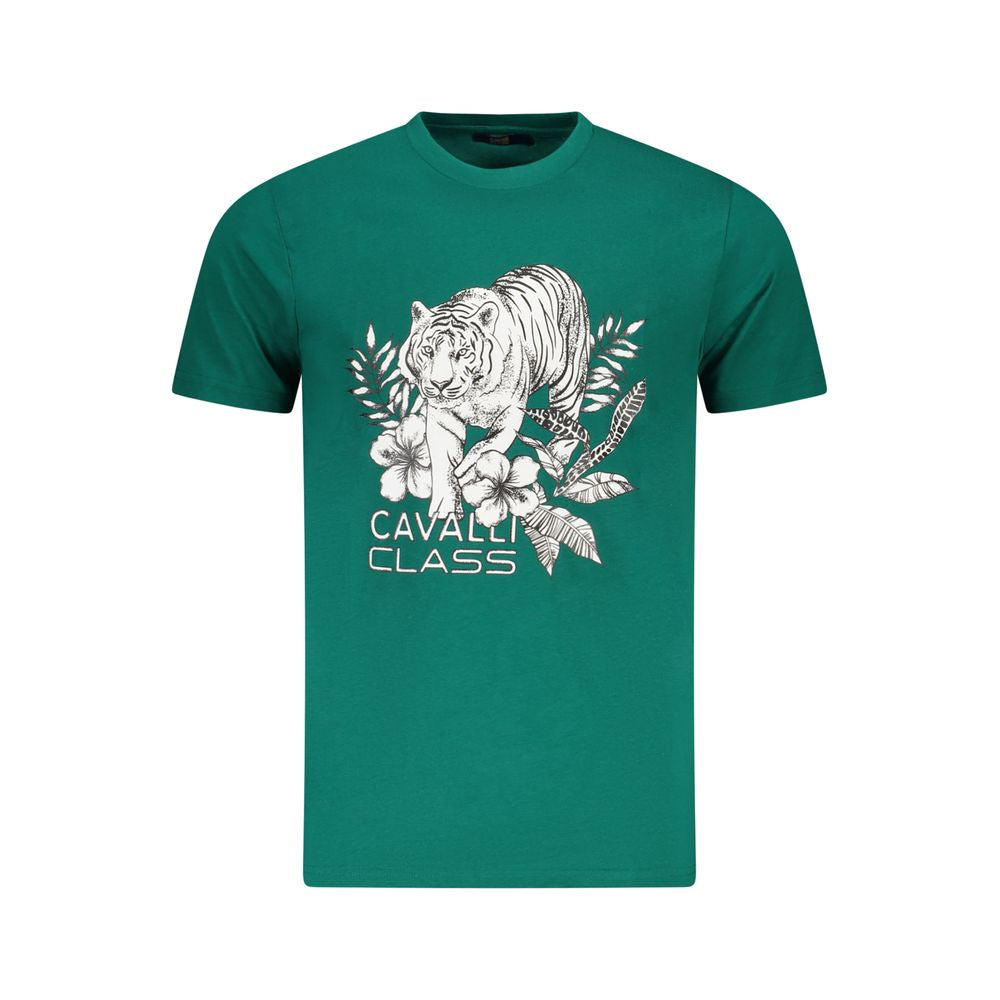 Cavalli Class Verde Cotton Men T-Shirt - Luxe Nova