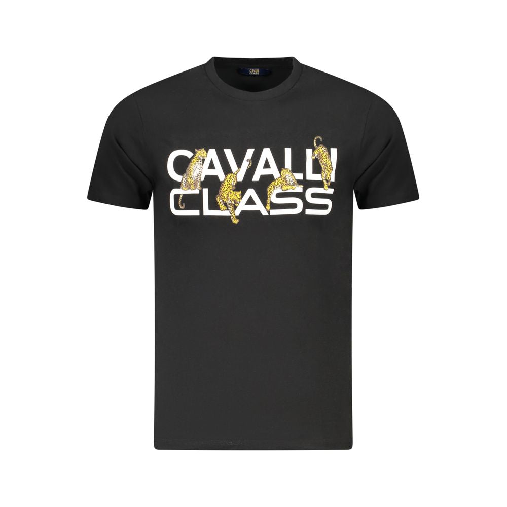 Cavalli Class Black Cotton Men's T-Shirt - Luxe Nova