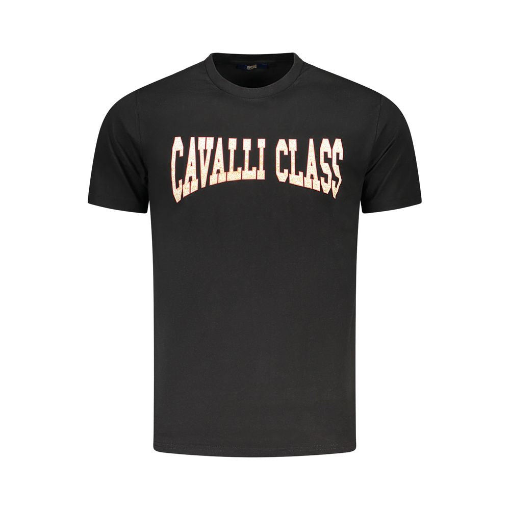 Cavalli Class Black Cotton Men T-Shirt - Luxe Nova