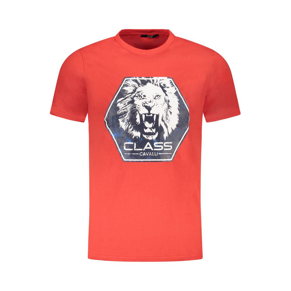 Cavalli Class Red Cotton Men's T-Shirt - Luxe Nova