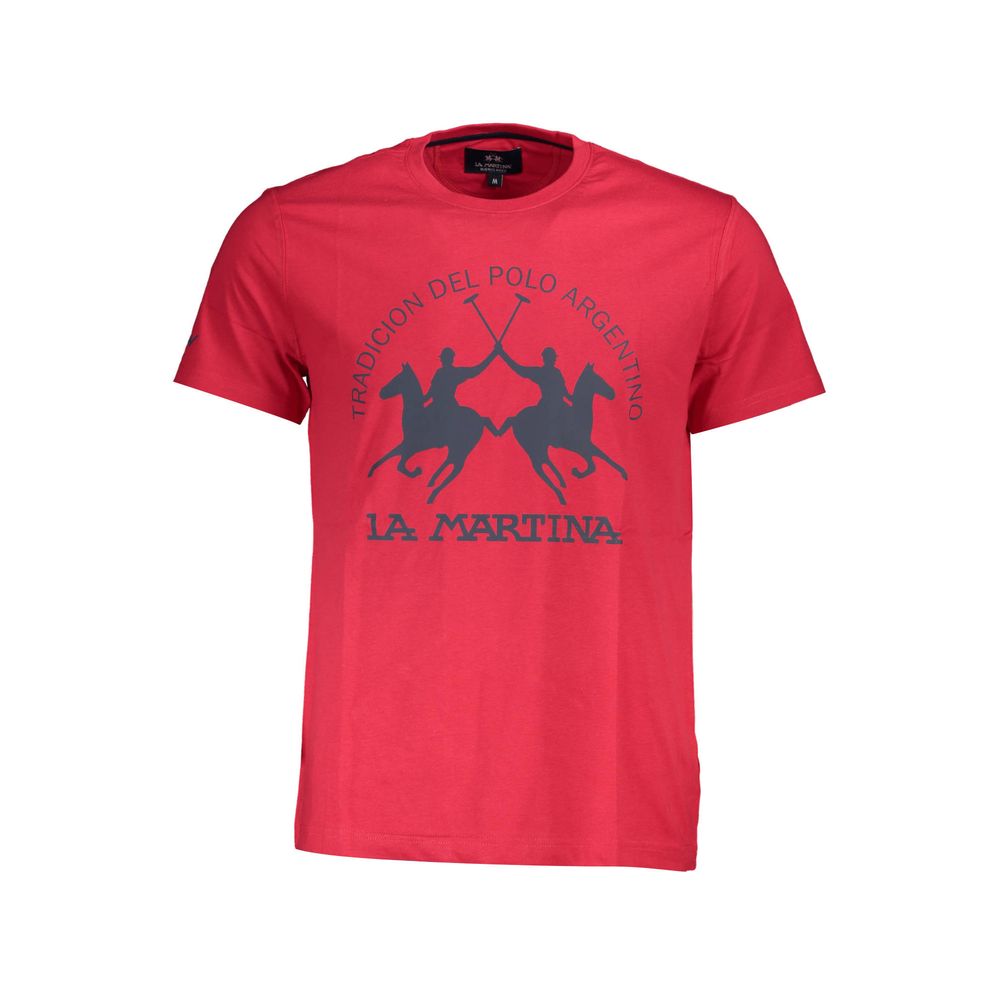 La Martina Rosso Cotton Men's T-Shirt - Luxe Nova
