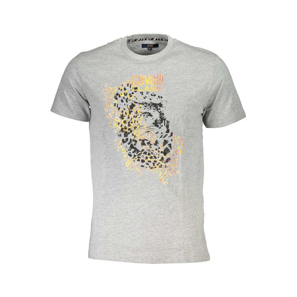 Cavalli Class Grigio Cotton Men's T-Shirt - Luxe Nova