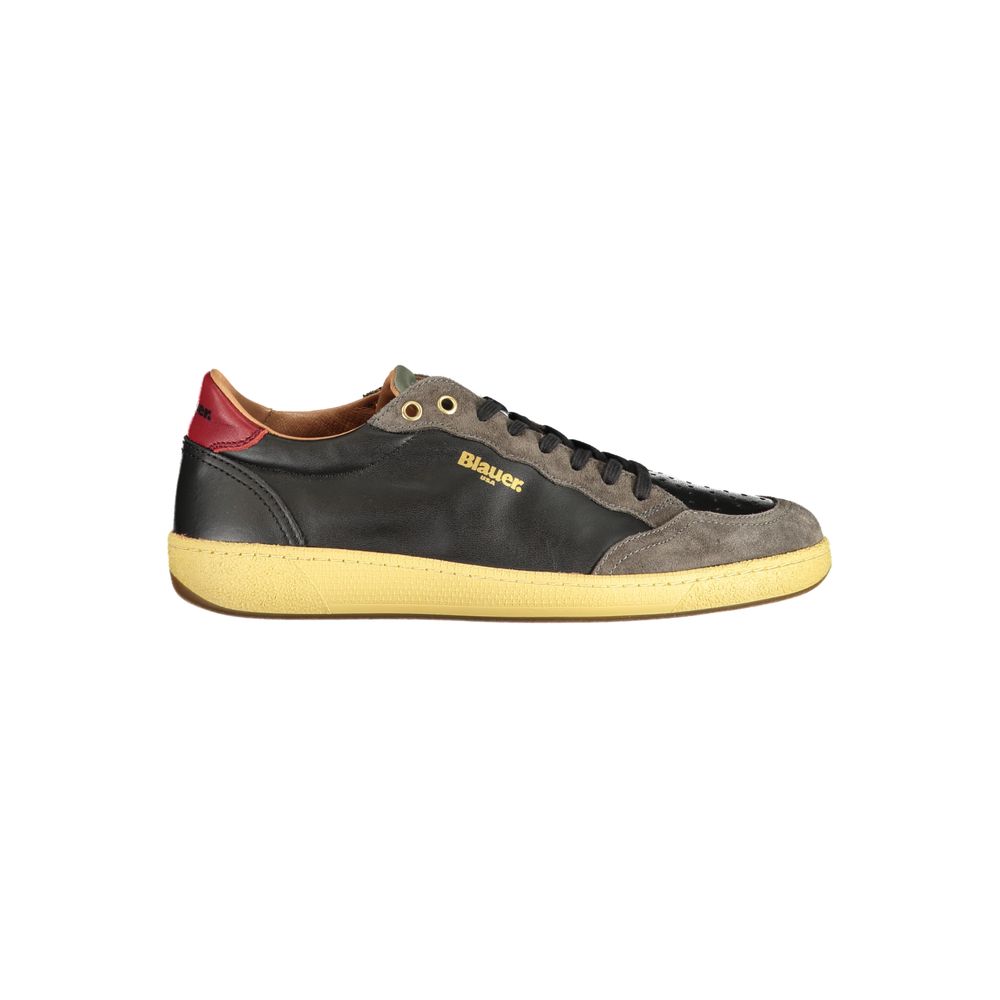 Blauer Black Leather Men Sneaker - Luxe Nova