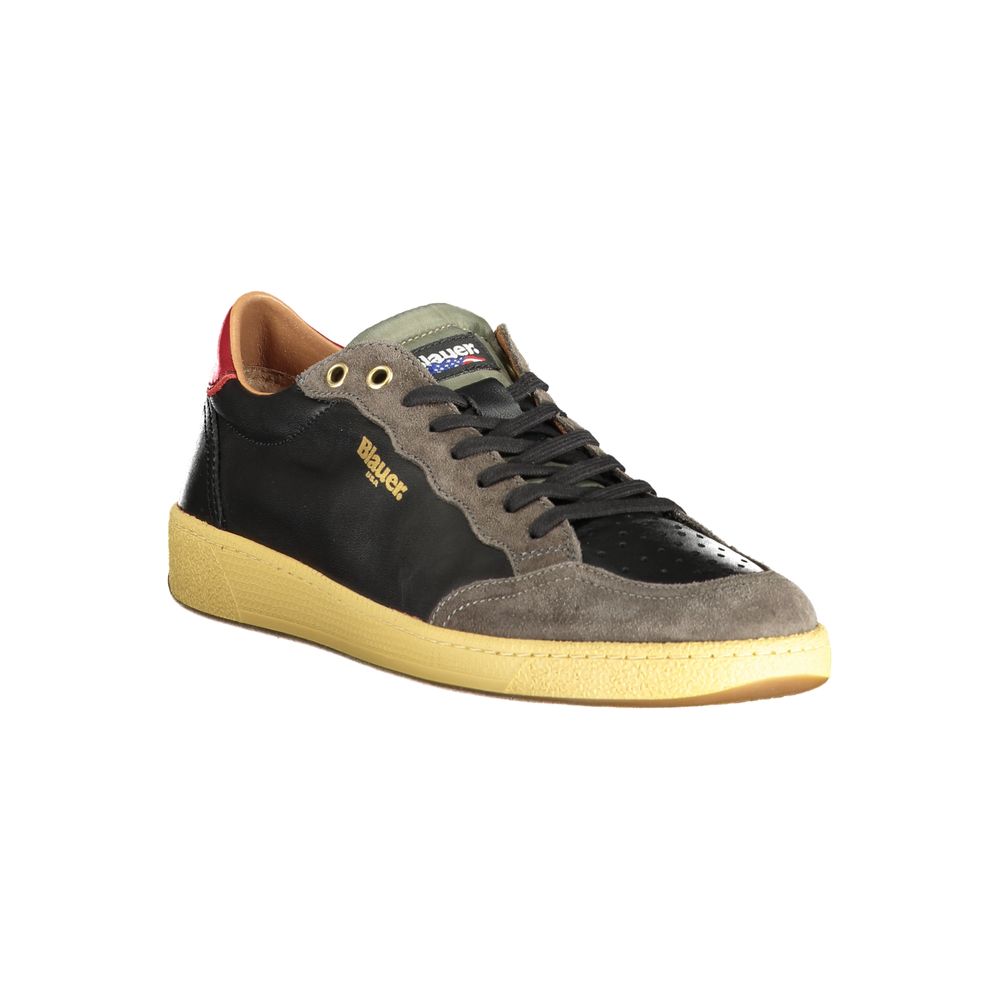 Blauer Black Leather Men Sneaker - Luxe Nova