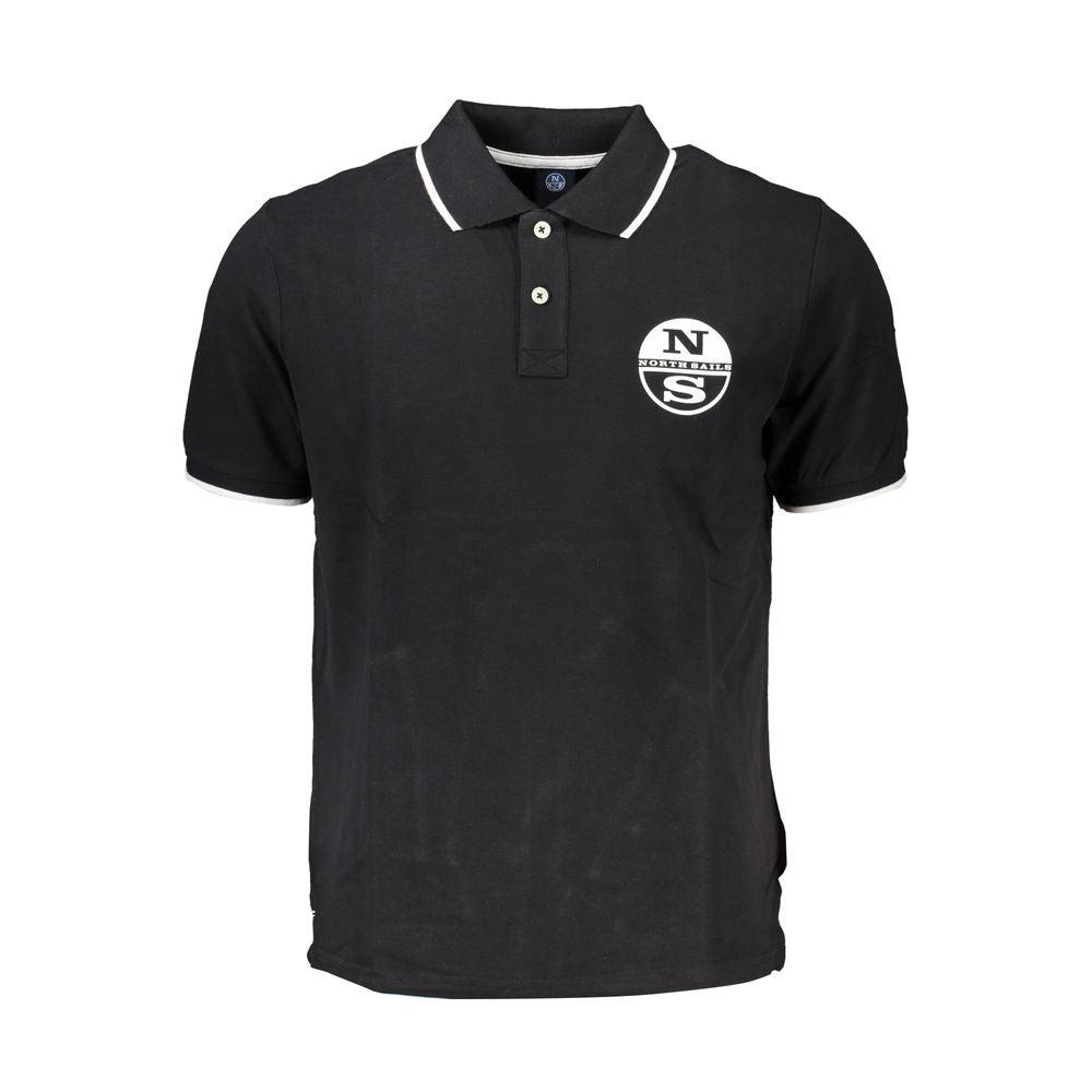 North Sails Black Cotton Men Polo Shirt - Luxe Nova
