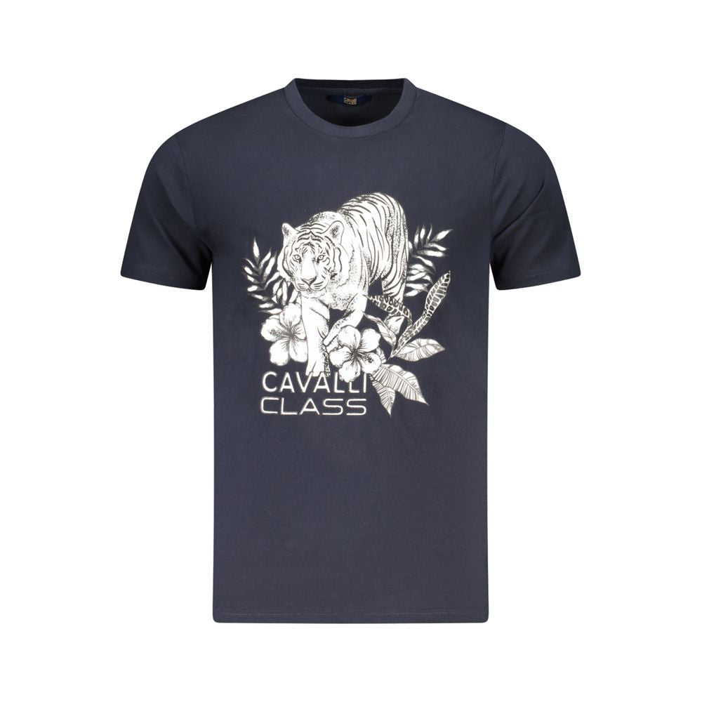 Cavalli Class Blue Cotton Men T-Shirt - Luxe Nova