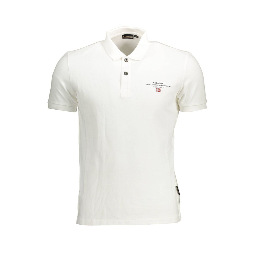 Napapijri White Cotton Men Polo Shirt - Luxe Nova