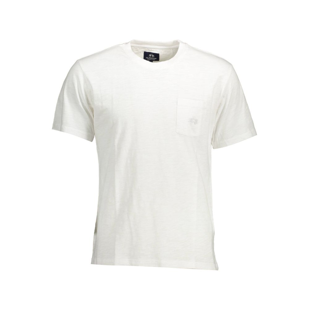 La Martina Bianco Cotton Men T-Shirt - Luxe Nova