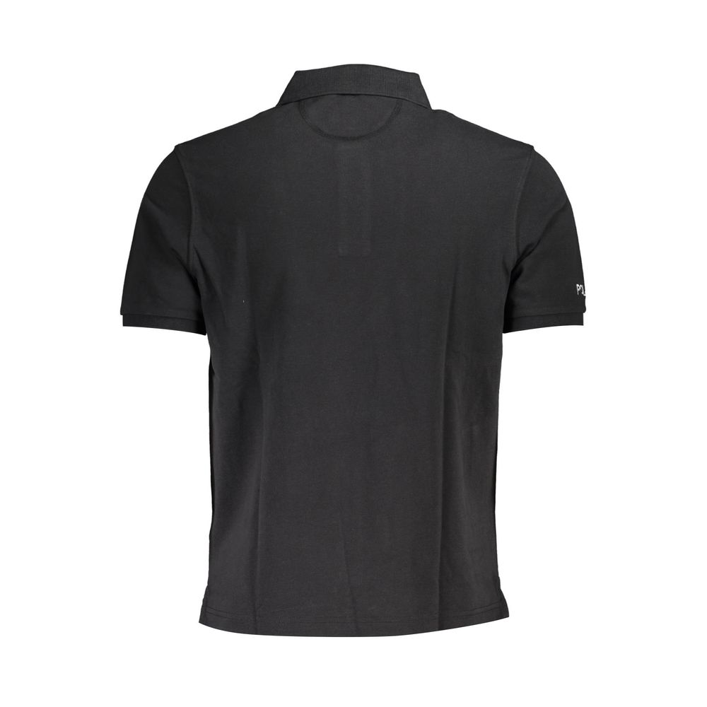 La Martina Black Cotton Men Polo Shirt - Luxe Nova