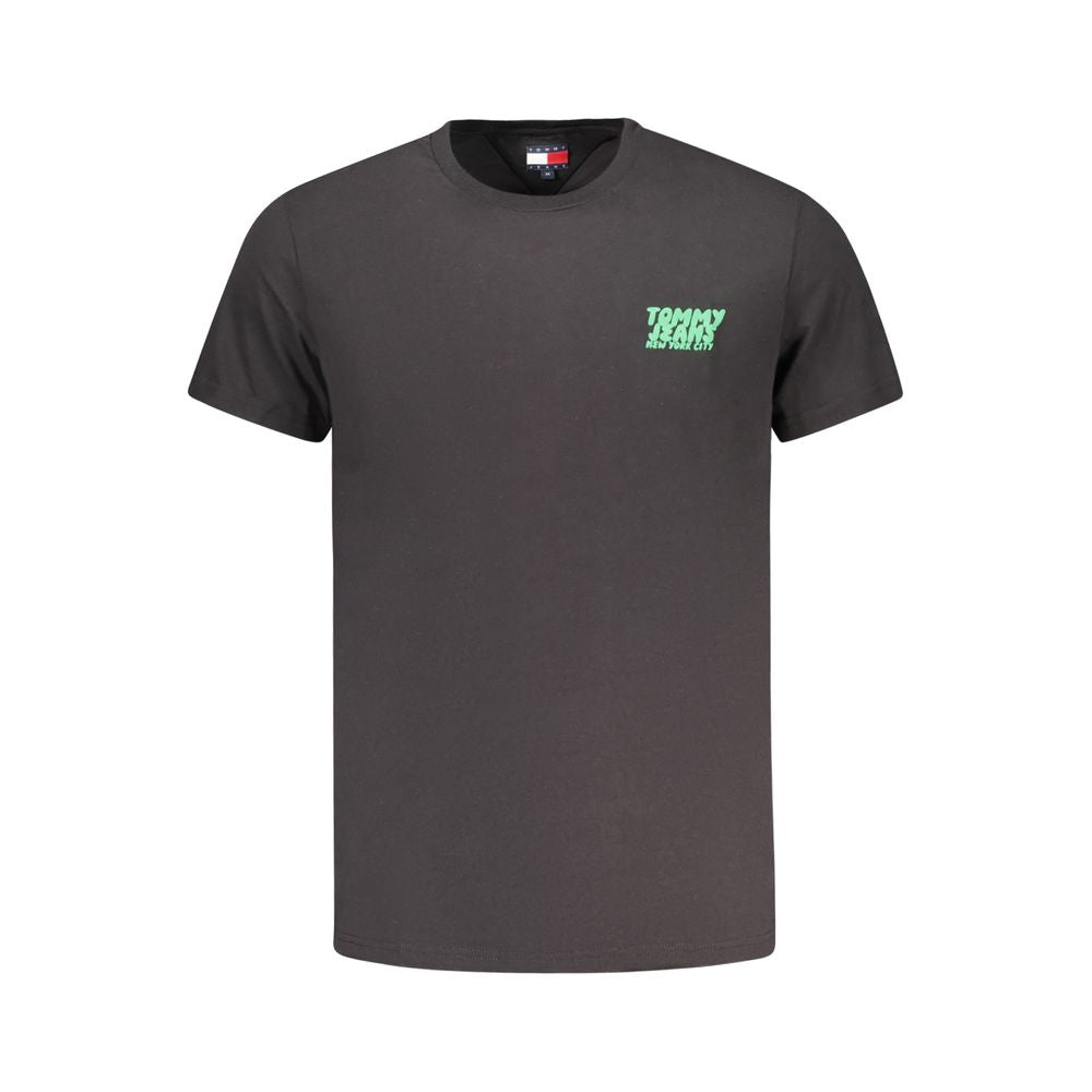 Tommy Hilfiger Black Cotton Men's T-Shirt - Luxe Nova