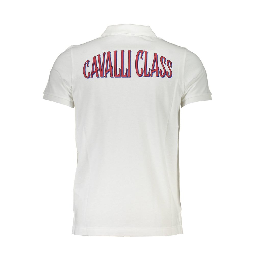 Cavalli Class Bianco Cotton Men Polo - Luxe Nova