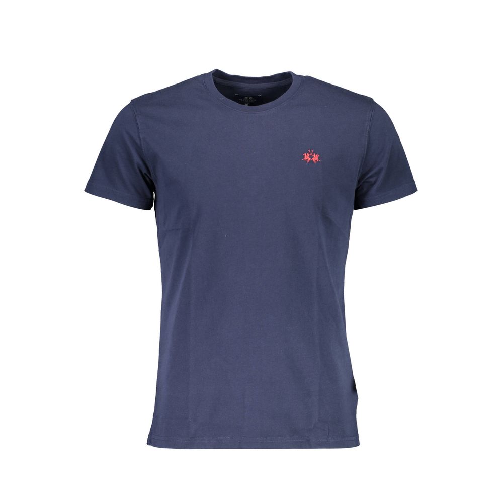 La Martina Blue Cotton Men T-Shirt - Luxe Nova