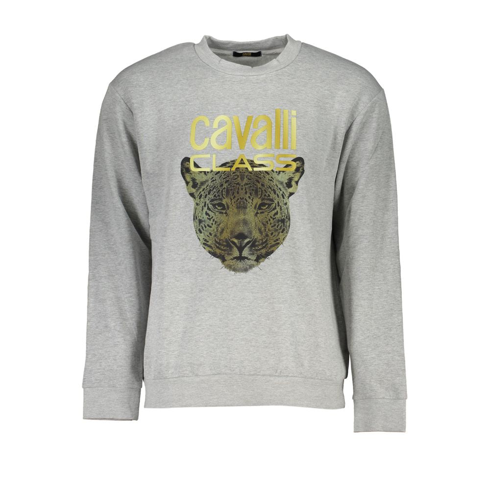 Cavalli Class Gray Cotton Men Sweater - Luxe Nova