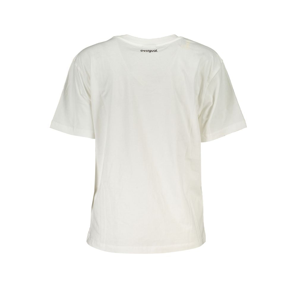 Desigual White Cotton Women T-Shirt