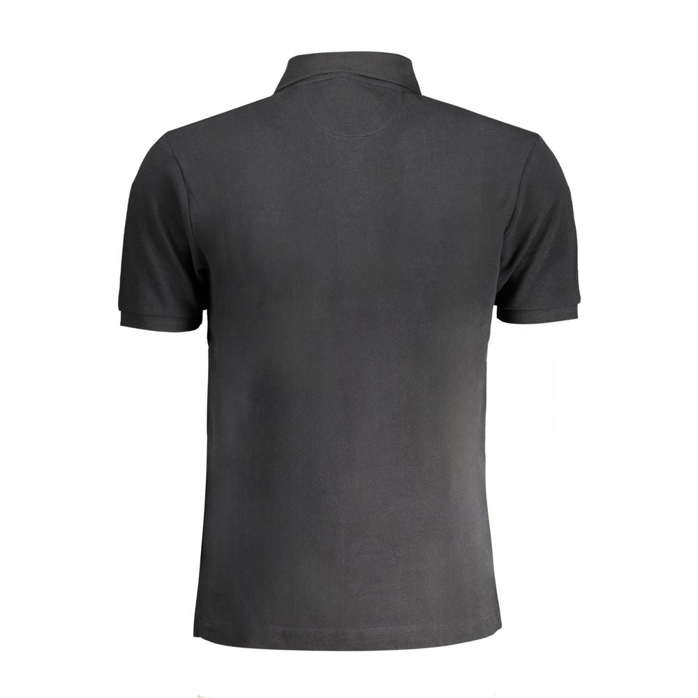 La Martina Black Cotton Men's Polo Shirt - Luxe Nova