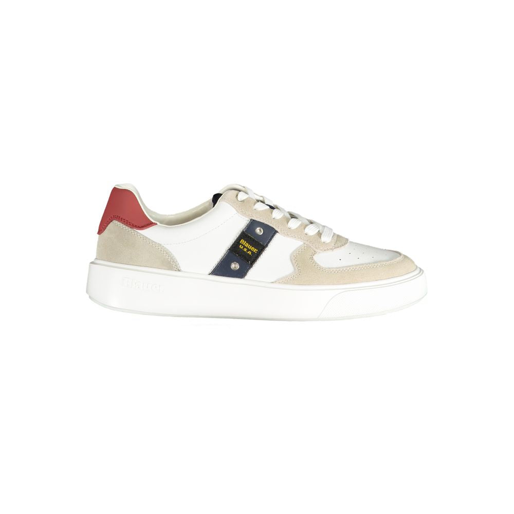 Blauer White Polyurethane Men Sneaker - Luxe Nova