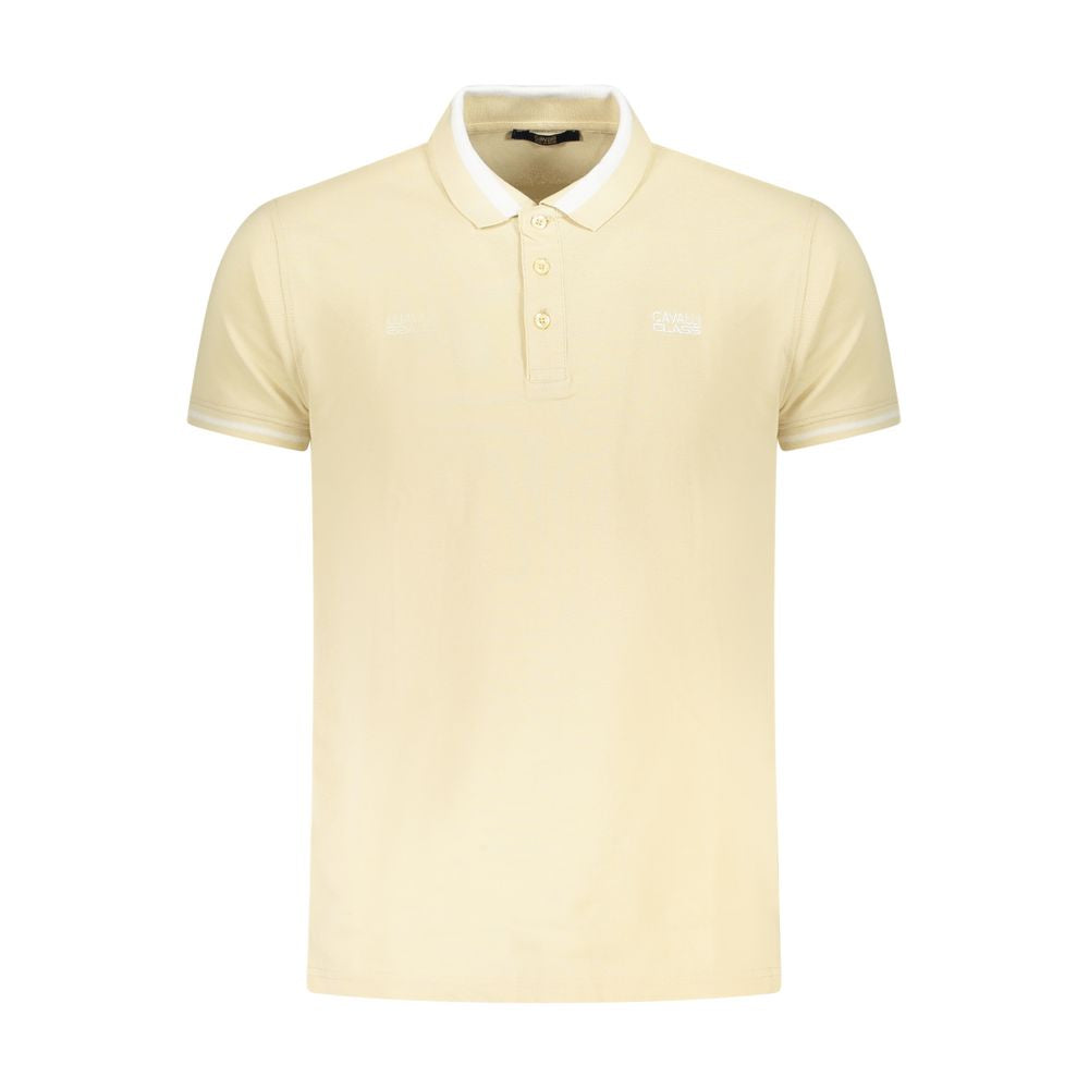 Cavalli Class Beige Cotton Men Polo Shirt - Luxe Nova