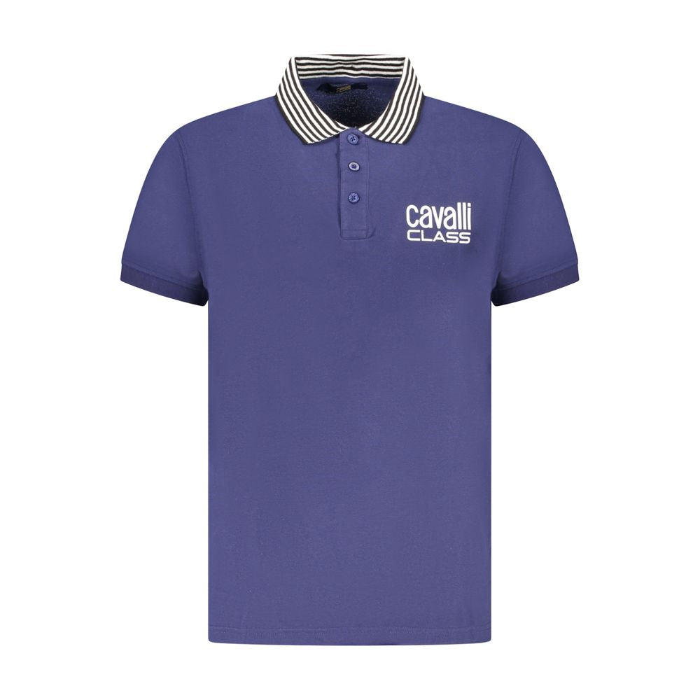 Cavalli Class Blu Cotton Men Polo - Luxe Nova