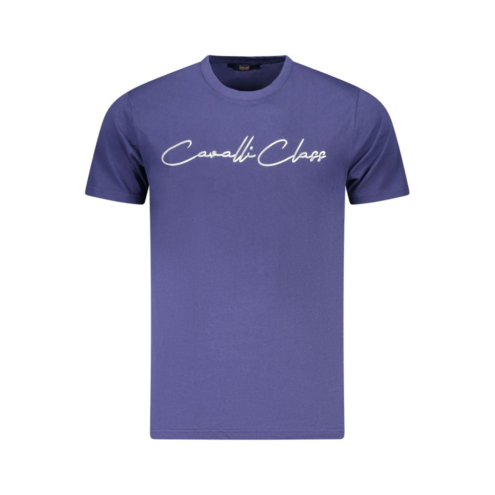 Cavalli Class Blu Cotton Men T-Shirt - Luxe Nova